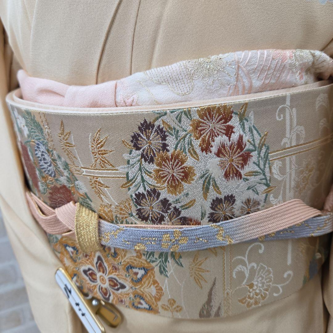 訪問着 4点フルセット、着物、袋帯、帯締め、帯揚げ ゆき丈長め69