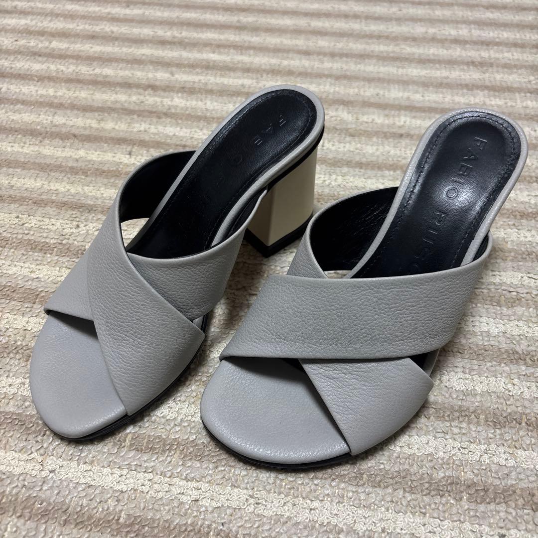 FABIO RUSCONI グレー ミュール 35