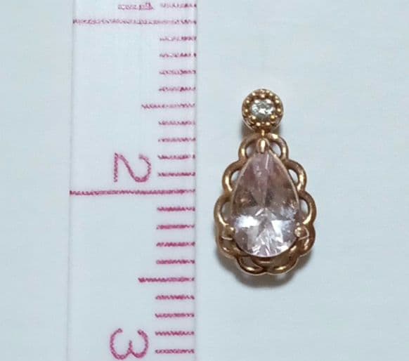 ひ*ん様 K10 モルガナイト ダイヤモンド ネックレストップ