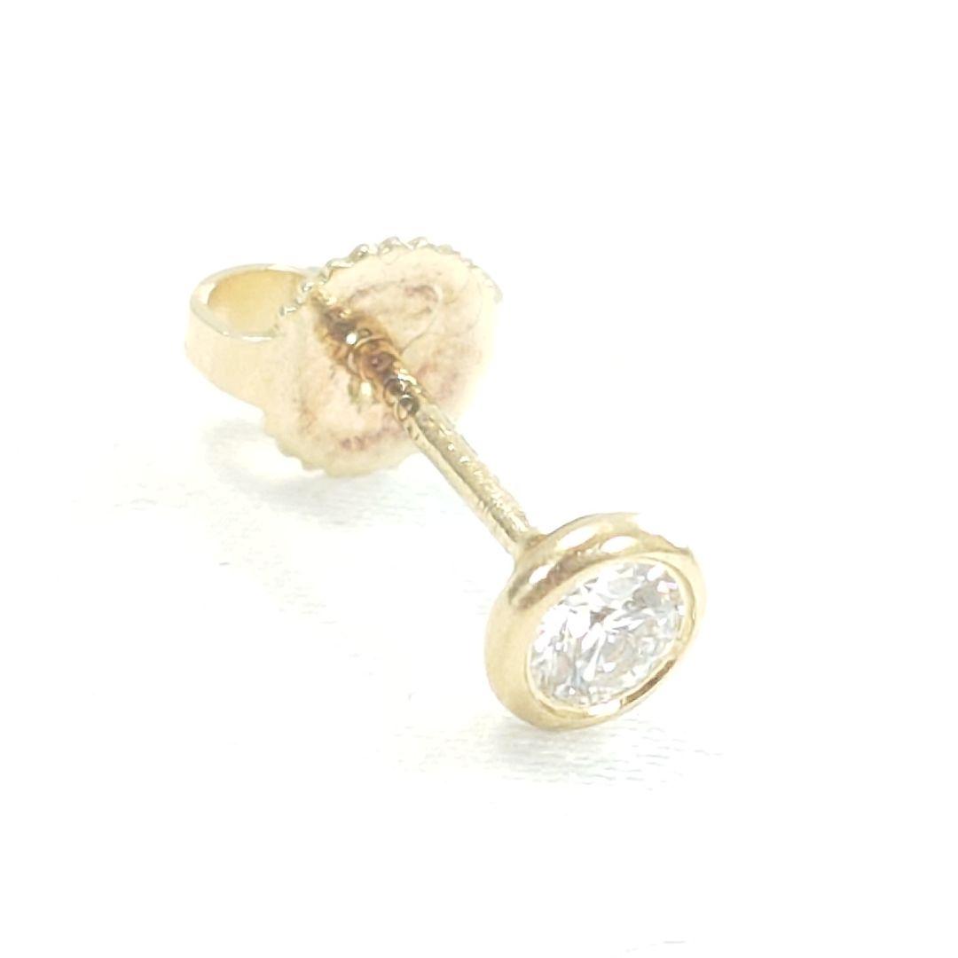 【美品】ティファニー K18 バイザヤード ダイヤ ピアス 片耳用 7033