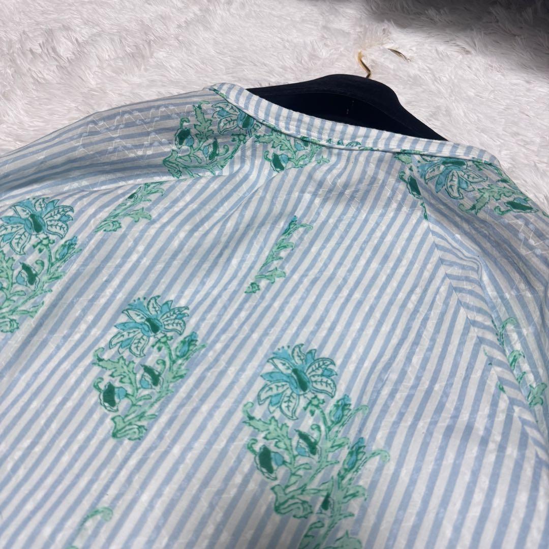 完売品 ヌキテパ コットン ジャカード リリー プリント フレア ドレス