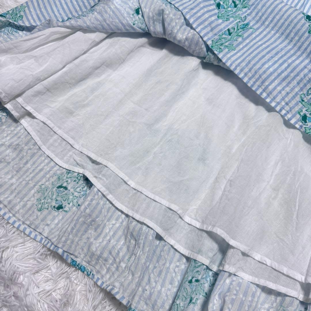 完売品 ヌキテパ コットン ジャカード リリー プリント フレア ドレス