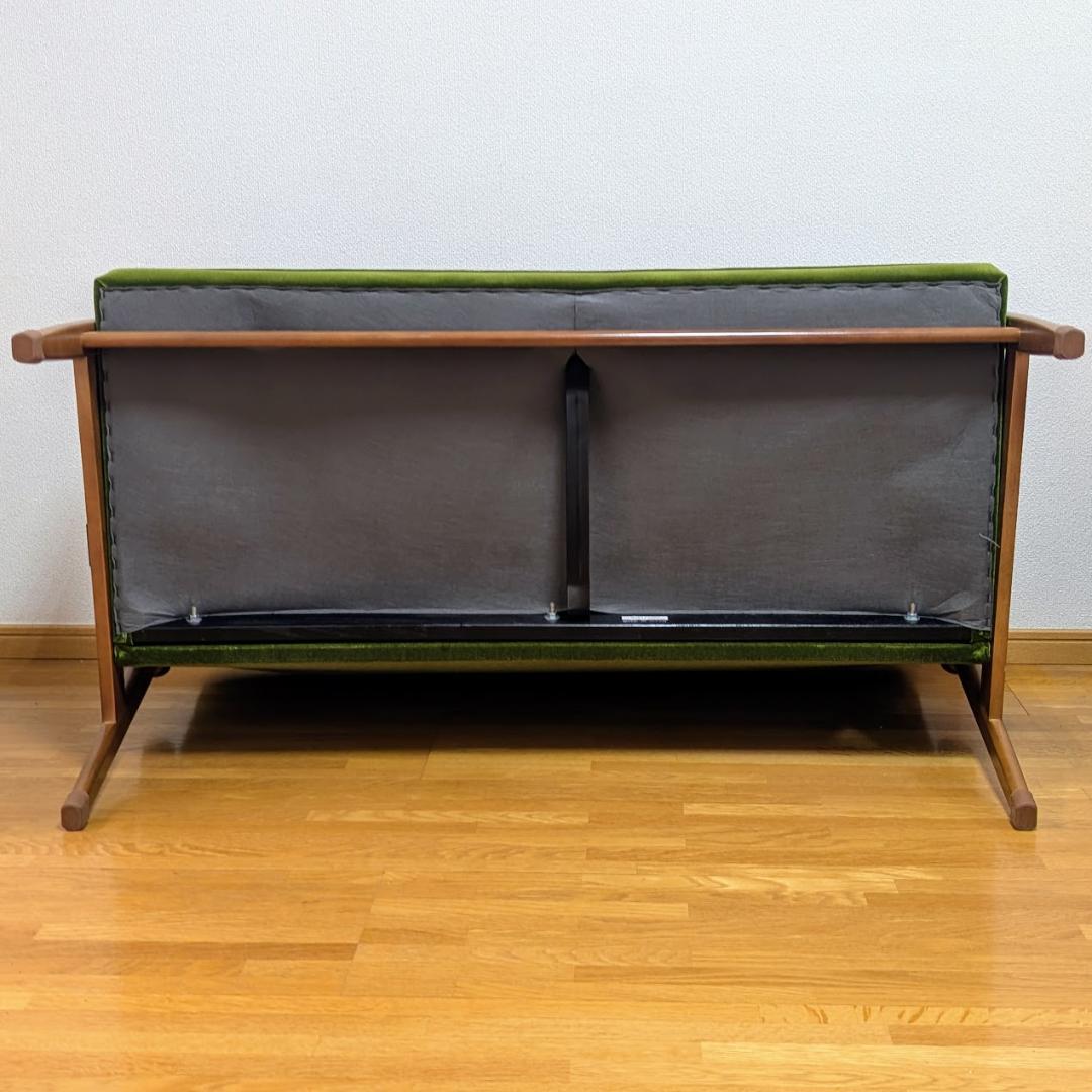 カリモク60 Kチェア モケットグリーン 2人掛けソファ