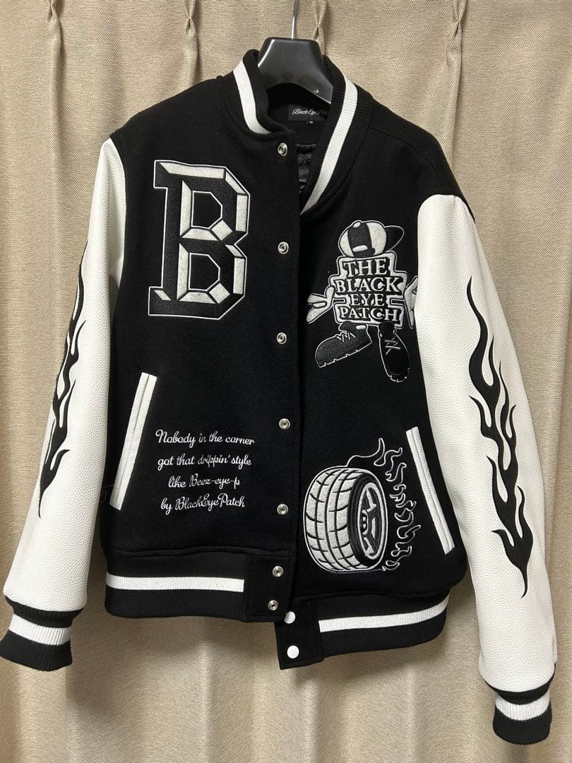 THE BLACK EYE PATCH スタジャン ブラック/ホワイト