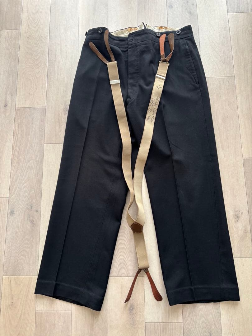 40sヴィンテージ 古着 フレンチ ウールパンツ スラックス ビンテージ ユーロ