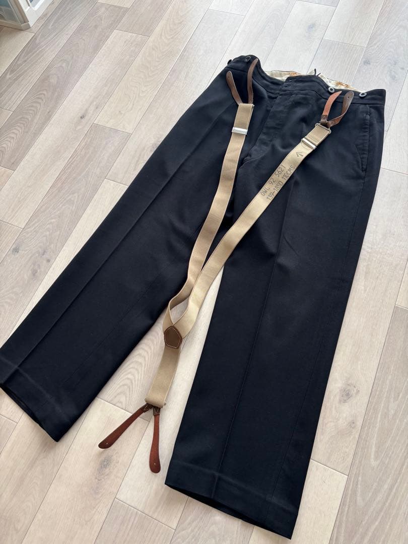 40sヴィンテージ 古着 フレンチ ウールパンツ スラックス ビンテージ ユーロ