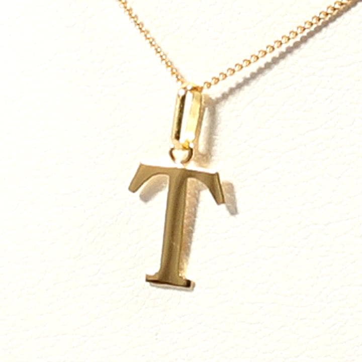 K18 18K イニシャル アルファベット T トップ ヘッド チャーム 新品