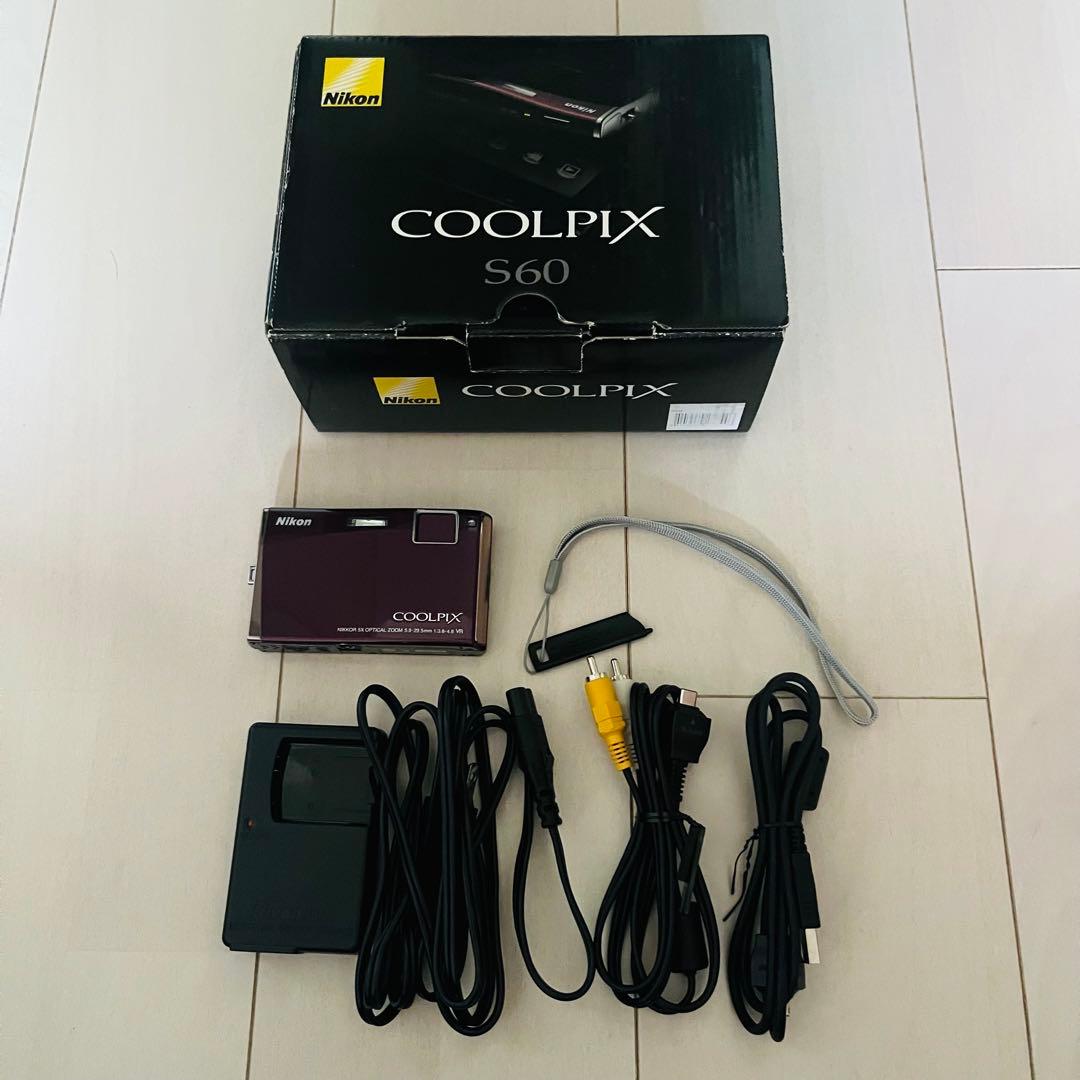 Nikon COOLPIX S60 ワインレッド デジカメ 動作確認済み