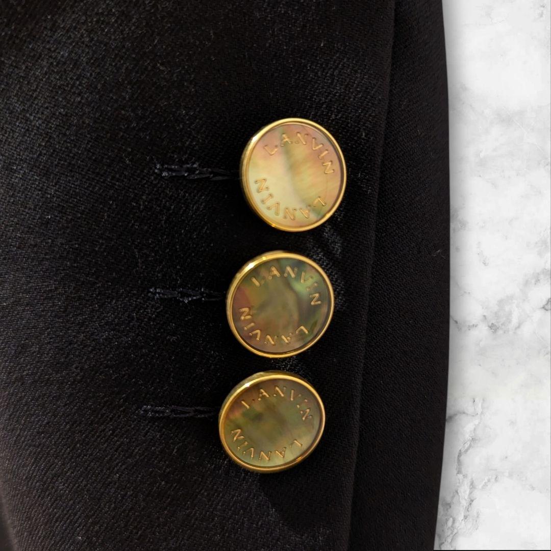 LANVIN ダブルブレスト テーラードジャケット ブラック 金ボタン