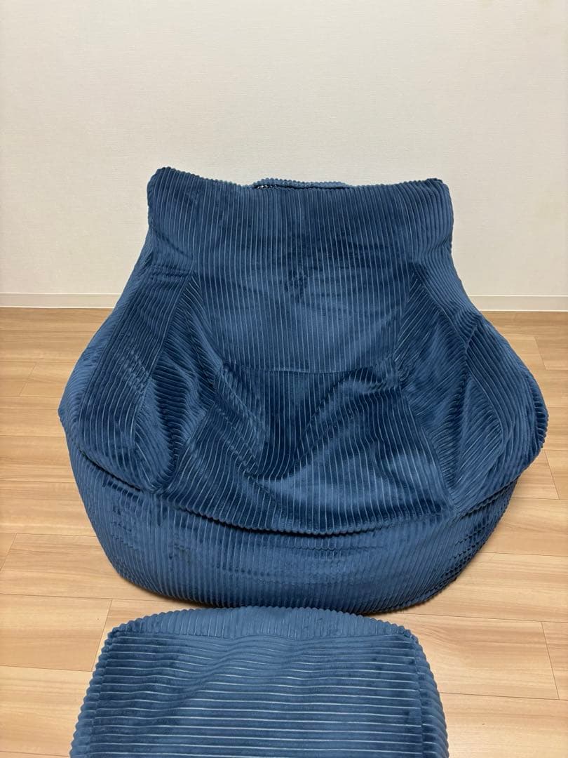 ルージー　LOOSY 1人掛けビーズソファ+オットマン　NAVY