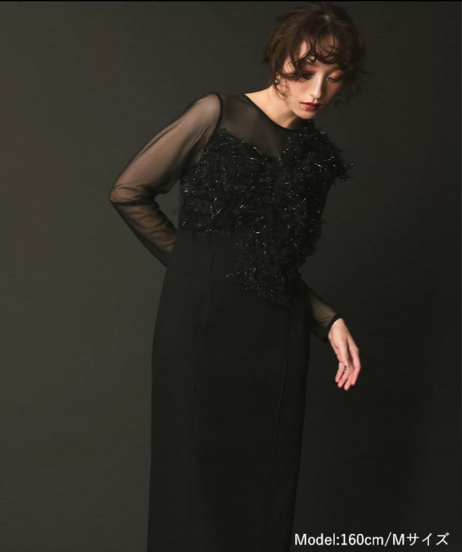 ANDRESD ブラック ドレス L 結婚式