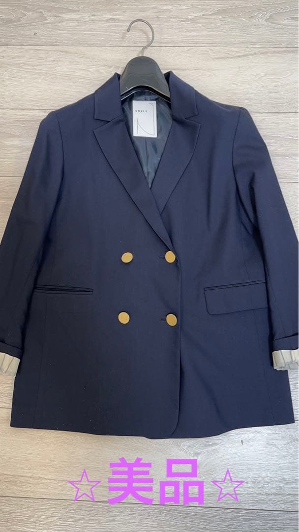 NOBLE ノーブル テーラードジャケット ダブルジャケット ネイビー 36