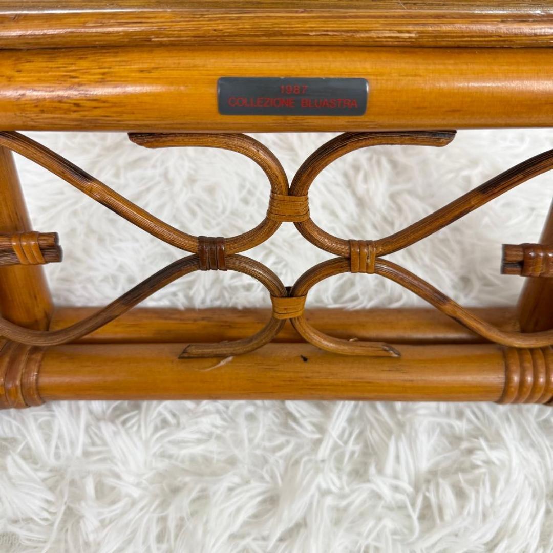 【希少】70〜80s BLUASTRA アンティークミラー　籐　25826-4