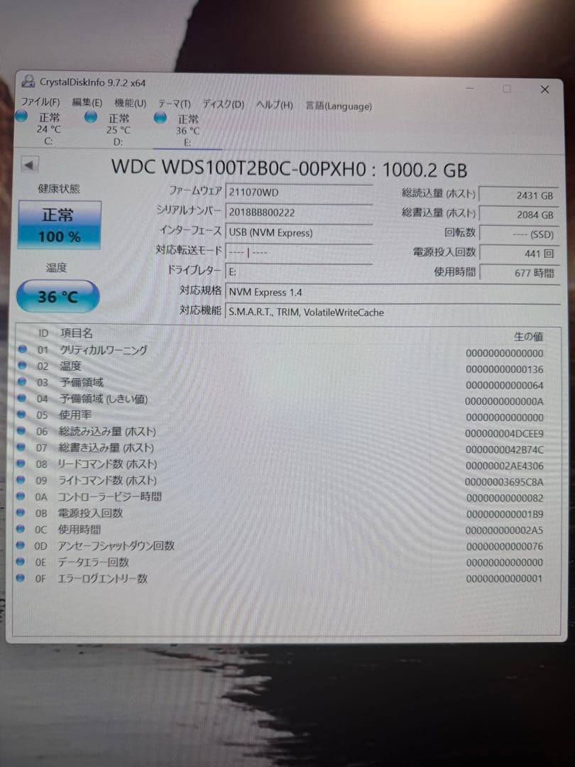 内蔵型SSD WD Blue SN550 1TB NVMe SSD