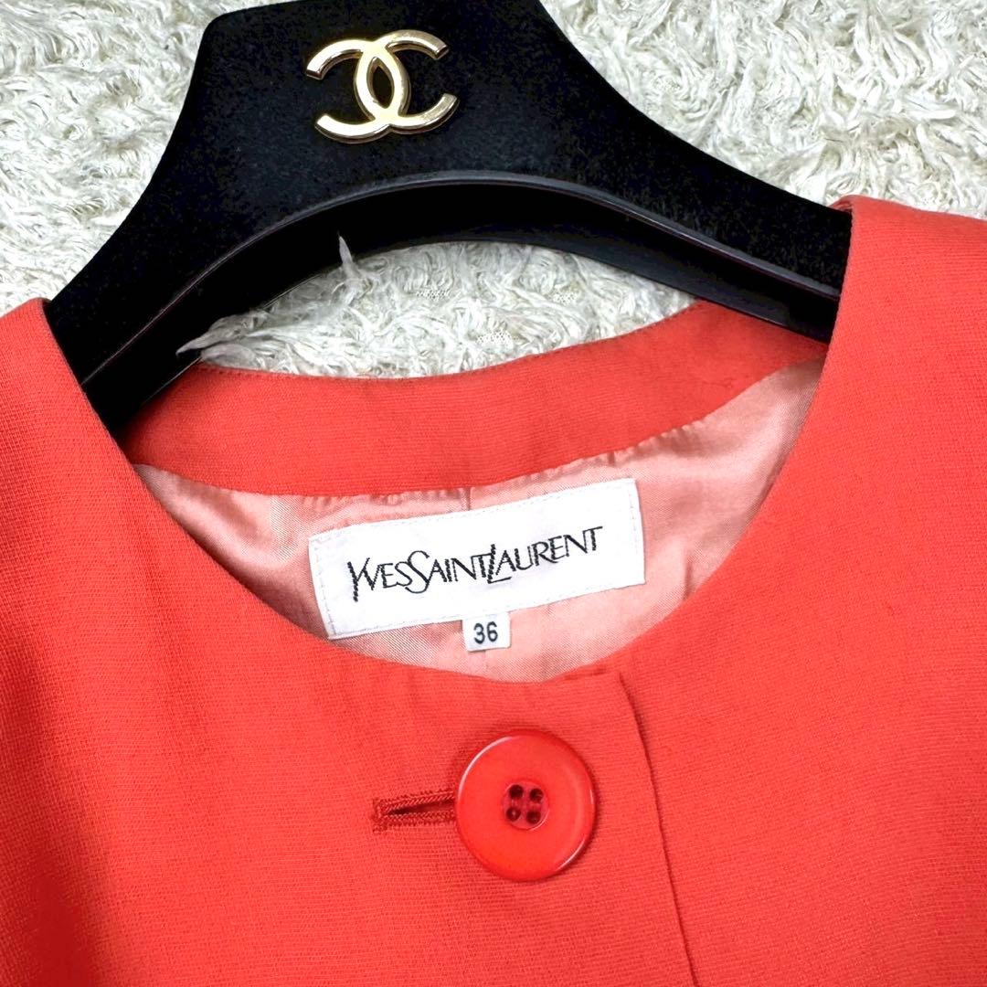 イヴサンローラン ミニワンピース ベルト オレンジ 派手色 archive