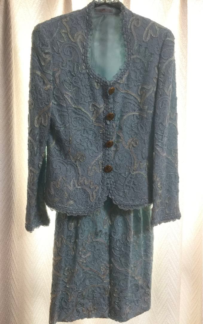 レース ツイードスーツＳサイズ　J & R パーティ　結婚式参列にも！