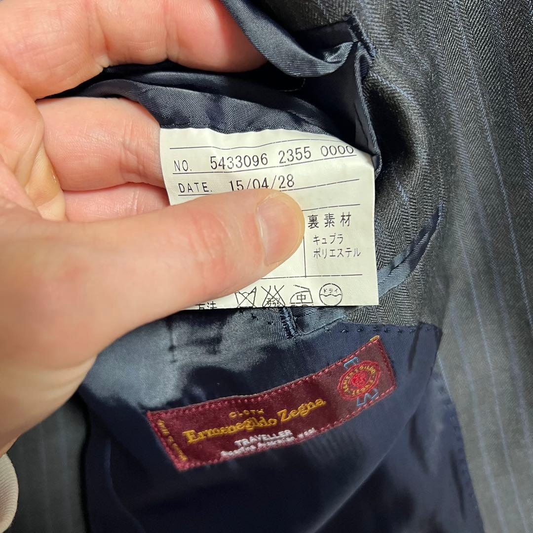 美品 銀座サカエヤ ゼニア 3ピースオーダースーツ XL相当 TRAVELER