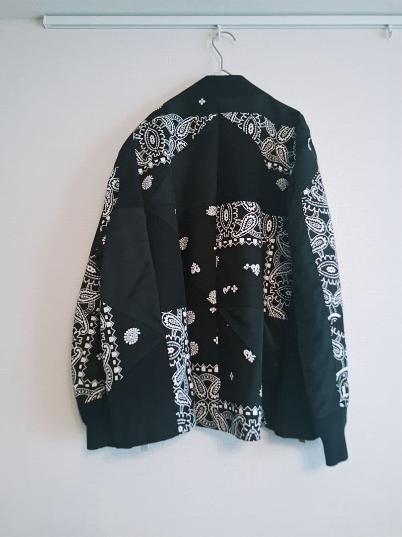 sacaiサカイ　ペイズリー柄ブルゾンブラック