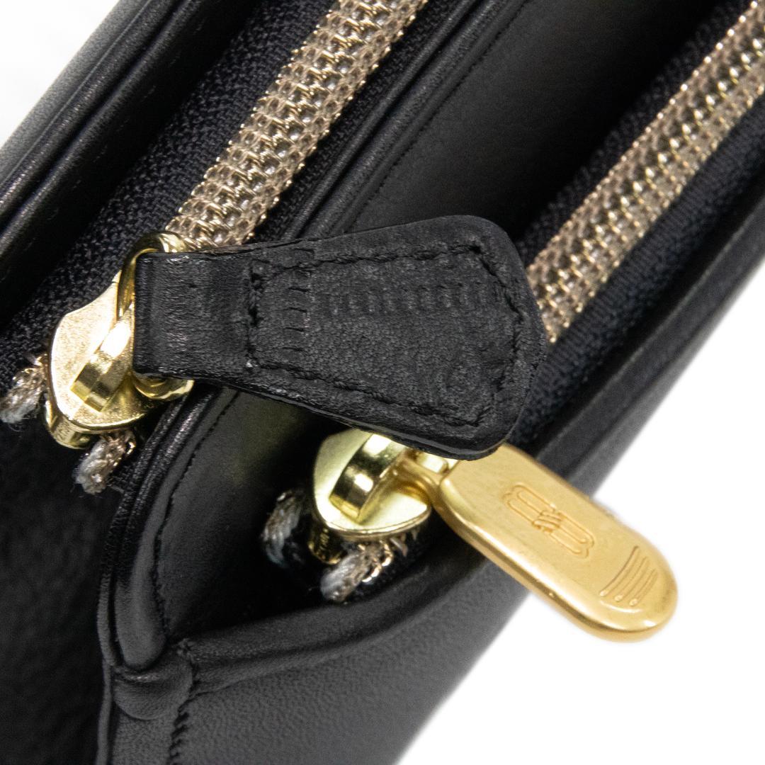 本物 バレンシアガ クラッチバッグ メンズ 黒 ブラック BBロゴ マーク 本革