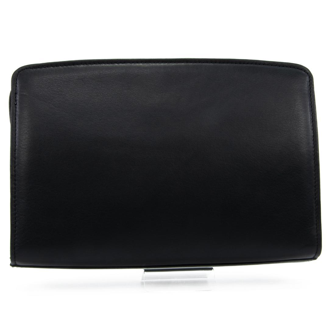 本物 バレンシアガ クラッチバッグ メンズ 黒 ブラック BBロゴ マーク 本革