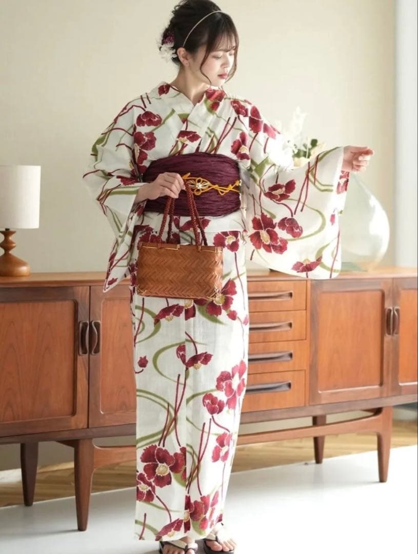 utataneオリジナルデザイン 国内染色 浴衣 帯セット