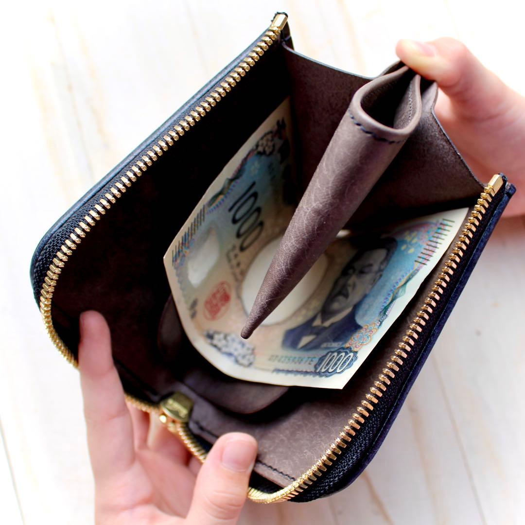 L字ファスナーウォレット 【カービング /オールブラック】