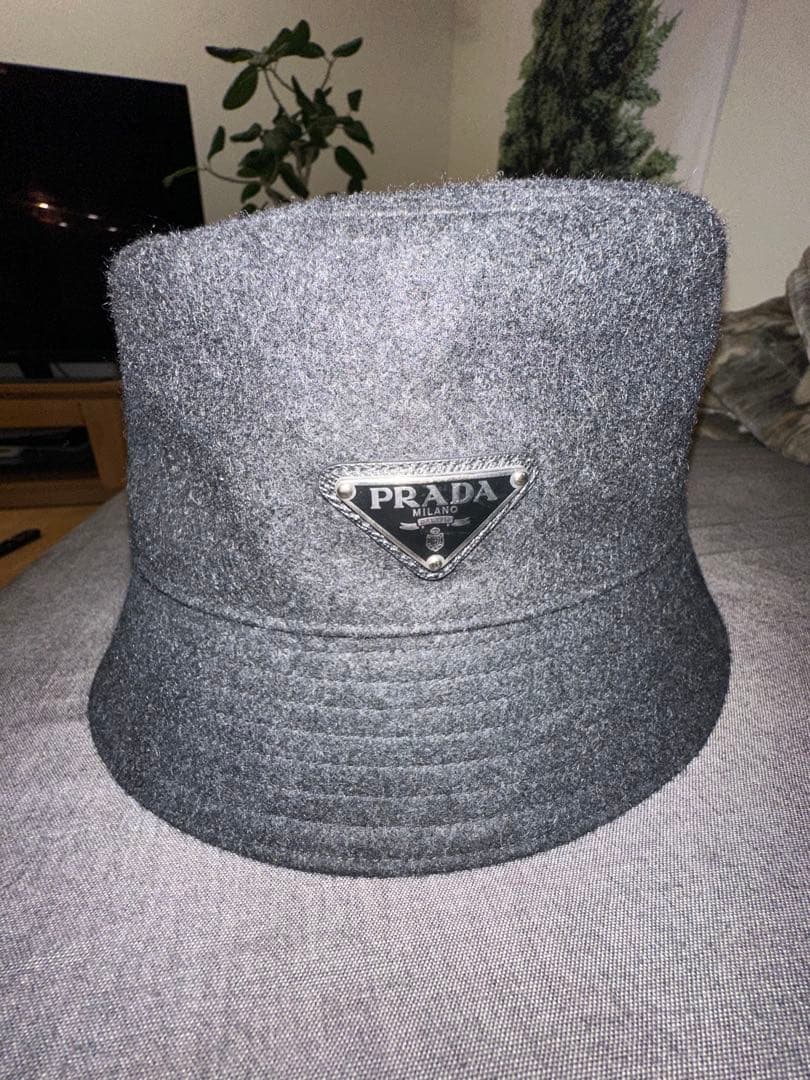 PRADA プラダ　バケットハット　ウールフェルト Lサイズ
