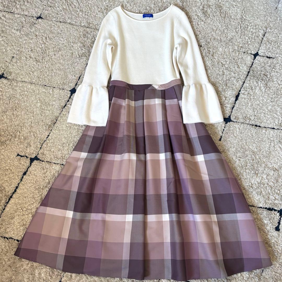 【美品✨】ブルーレーベルクレストブリッジ　チェッククロッシングツイルニット　M