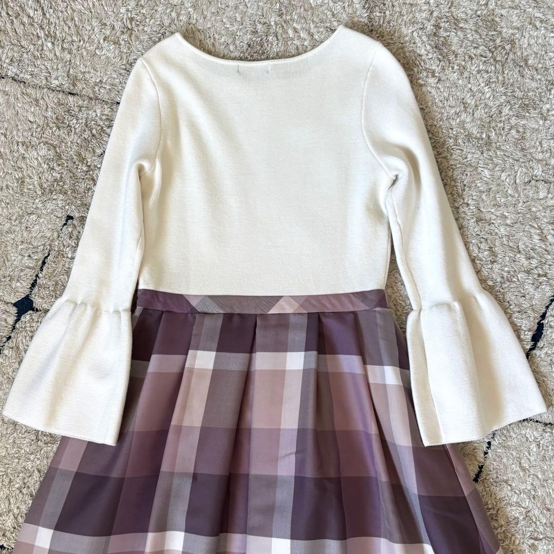 【美品✨】ブルーレーベルクレストブリッジ　チェッククロッシングツイルニット　M