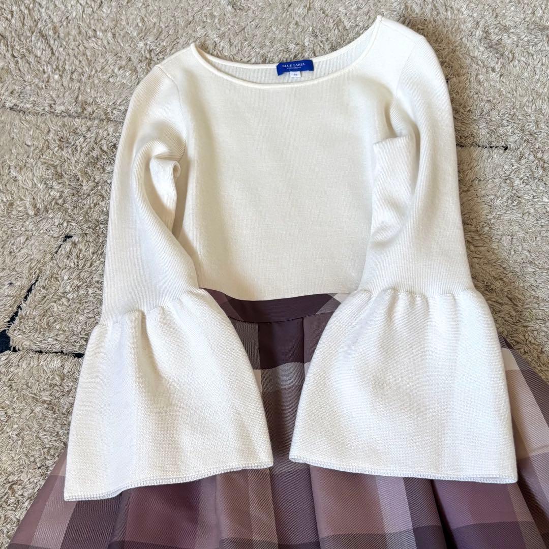 【美品✨】ブルーレーベルクレストブリッジ　チェッククロッシングツイルニット　M