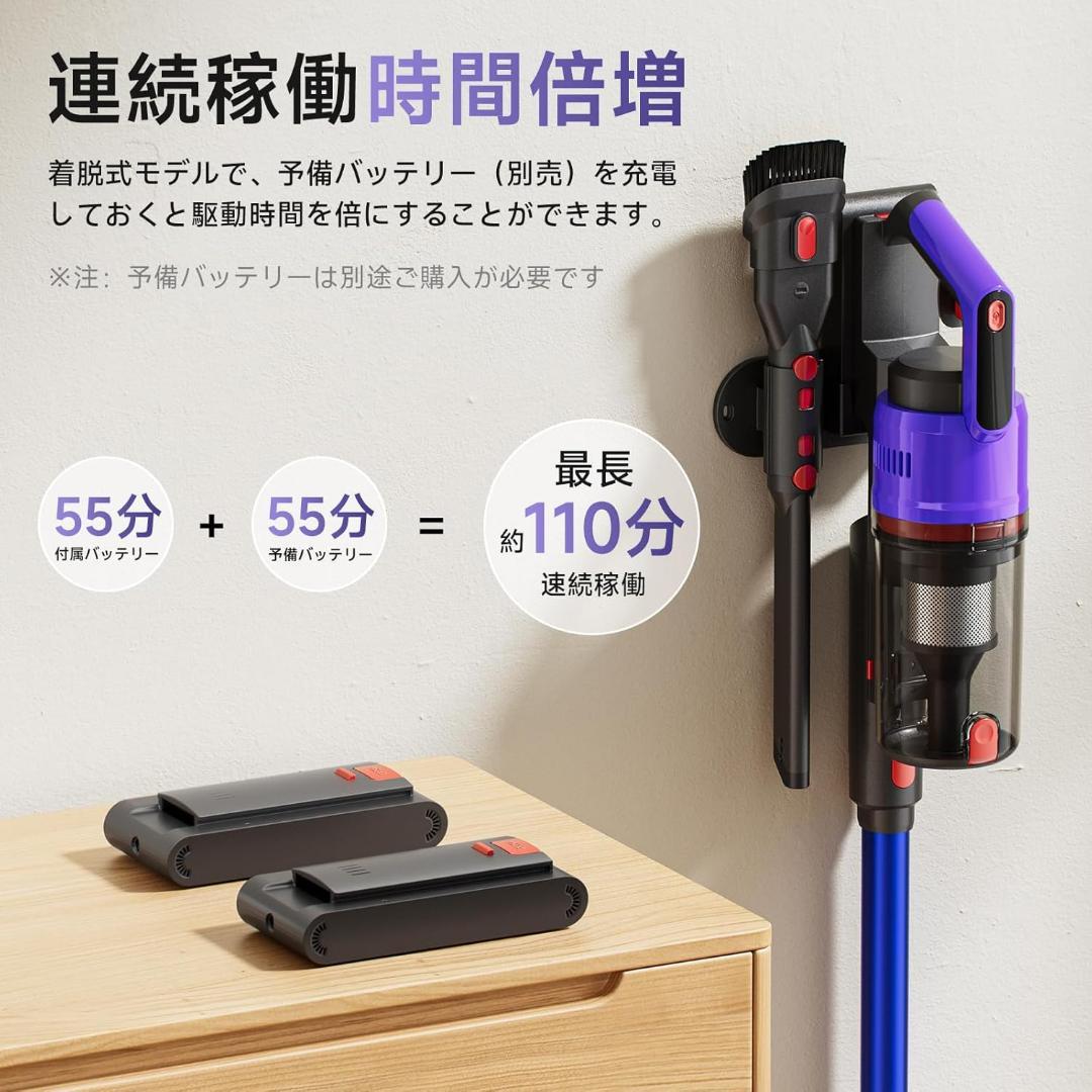 掃除機 コードレス 【2026爆進化！1月新登場 75kPa強力吸引・55分連続