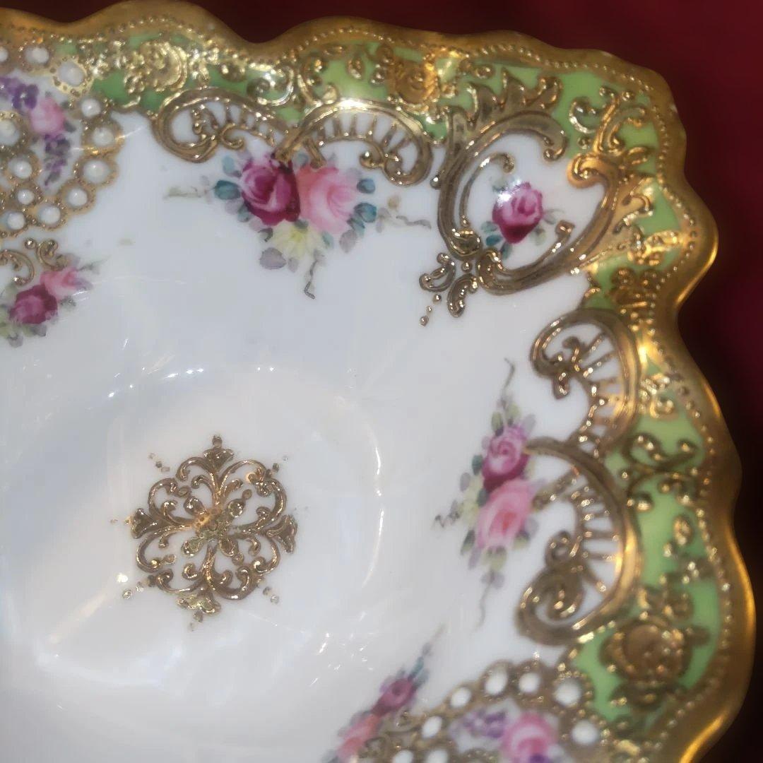 ***様 特別価格 オールドノリタケ RC薔薇の花に金盛り装飾のボウル