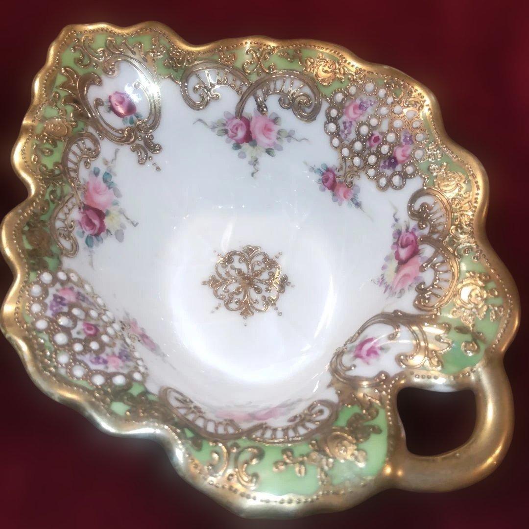 ***様 特別価格 オールドノリタケ RC薔薇の花に金盛り装飾のボウル