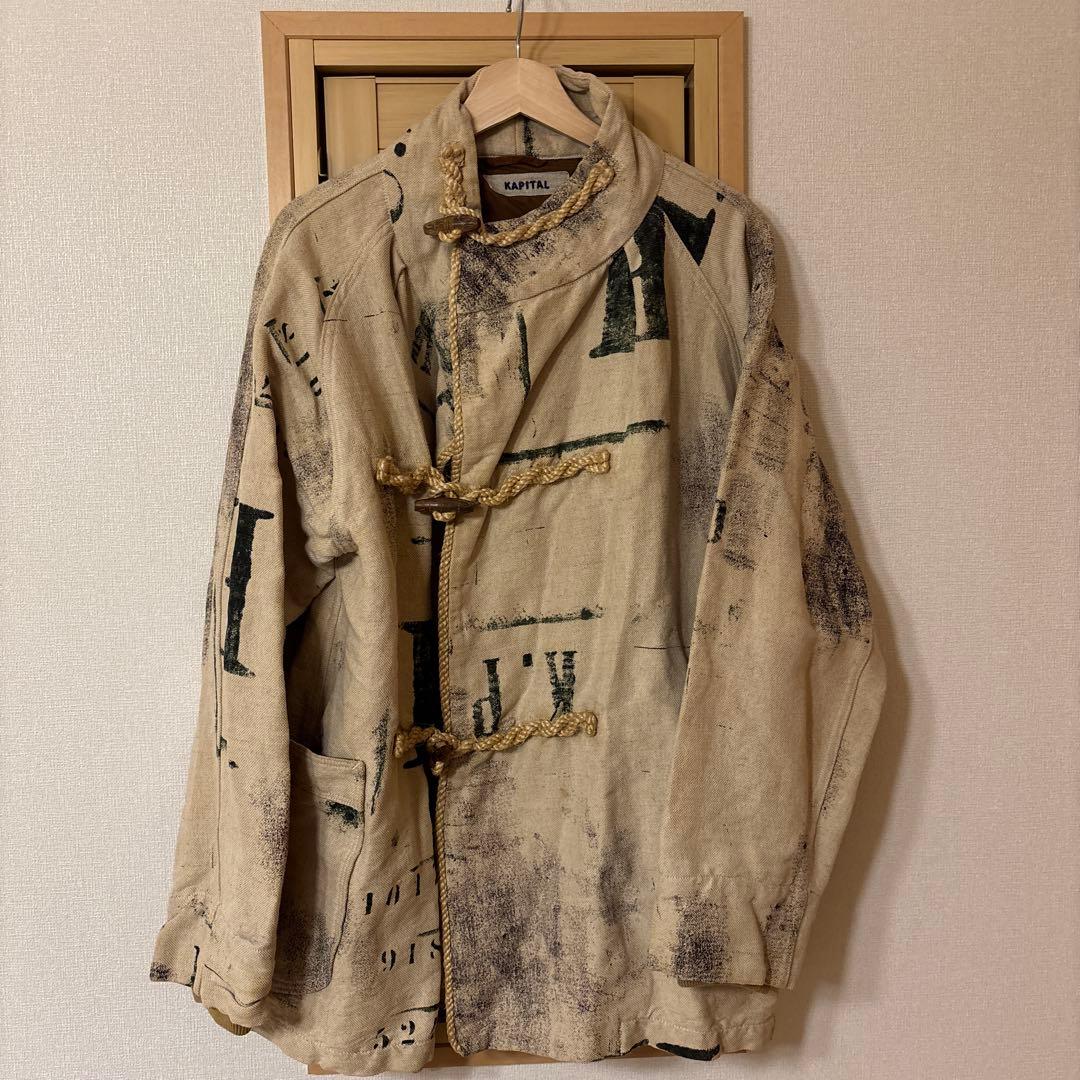 希少　kapital ダッフルコート　ステンシルプリント