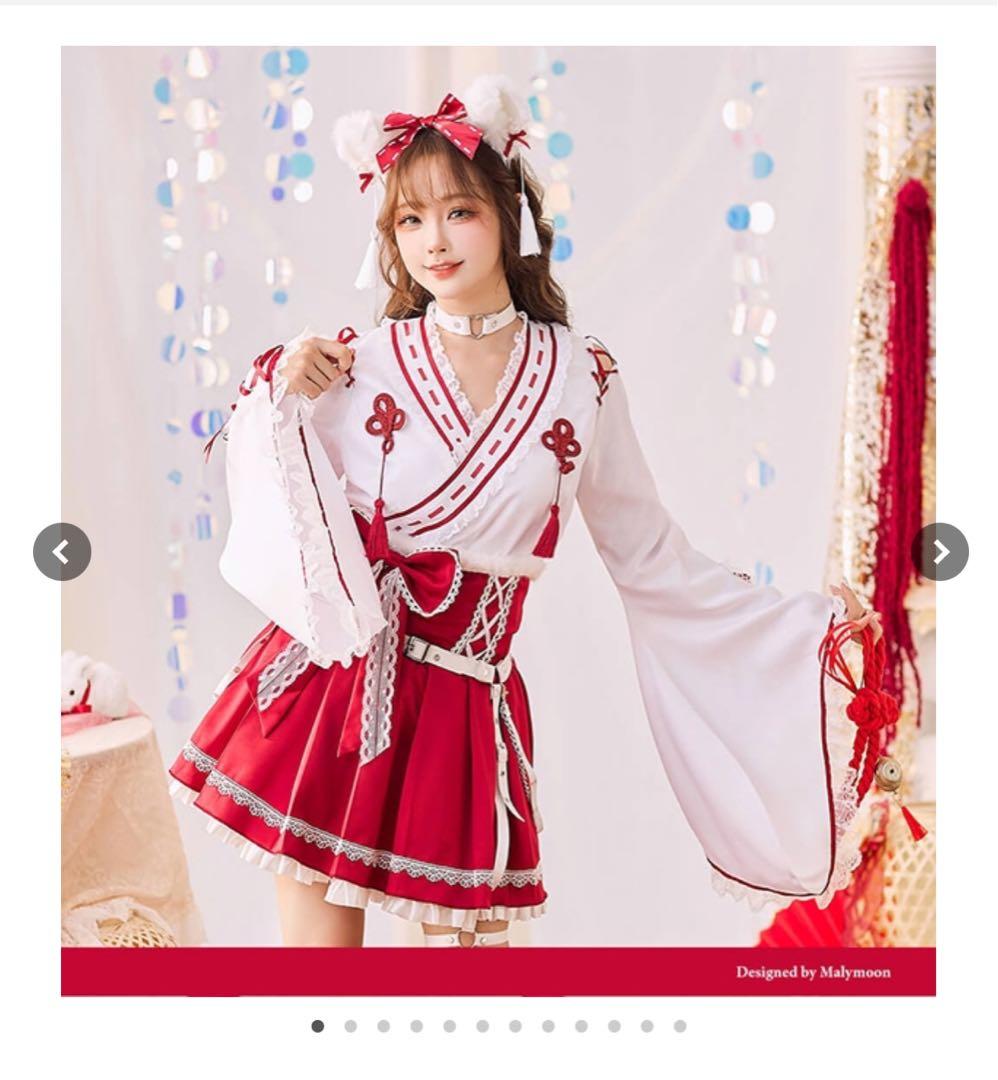 レトロティックレース狐巫女【Malymoon/マリームーン】【10112】白