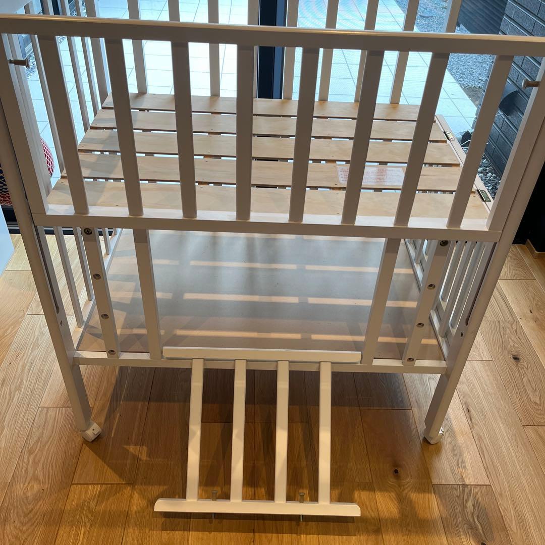 Wオープン腰楽ハイミニベッド　ベビーベッド　ハイタイプ