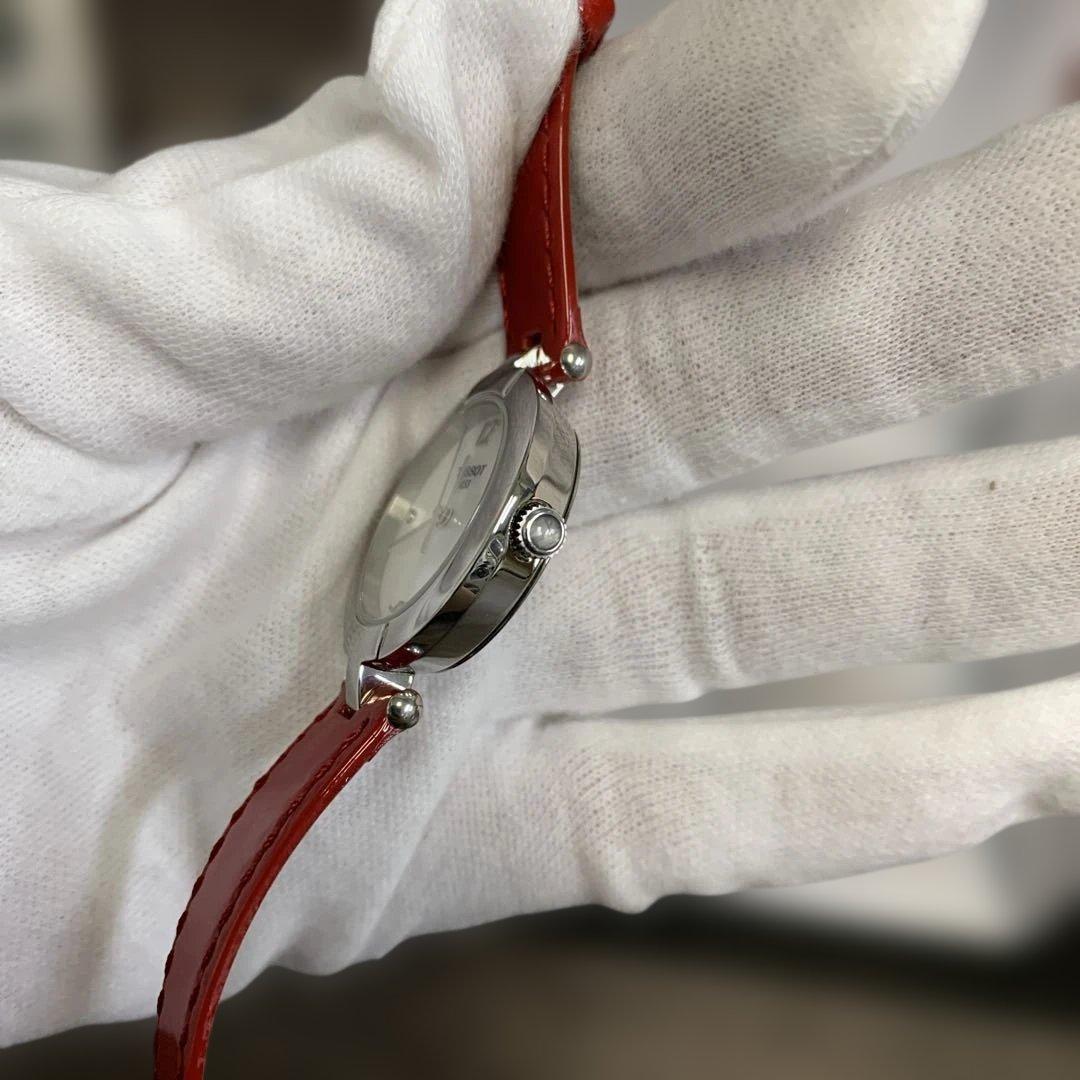 m122306m TISSOT 腕時計 ピンキー　レッドレザー　パール