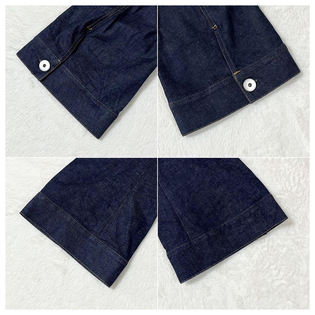 極美品✨LANVIN en Bleu ビッグカラーデニムショートジャケット22年