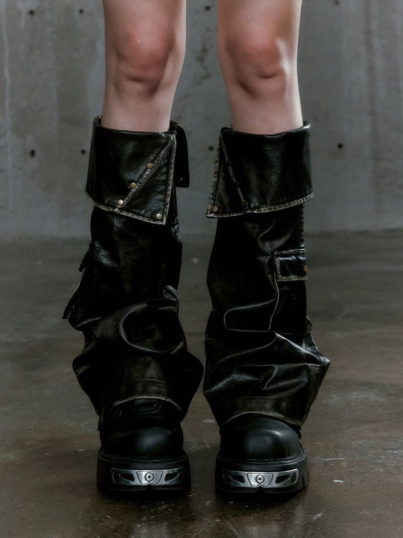 Cest Nous レッグウォーマー　ヴィンテージ　y2k ブラック　pu00s