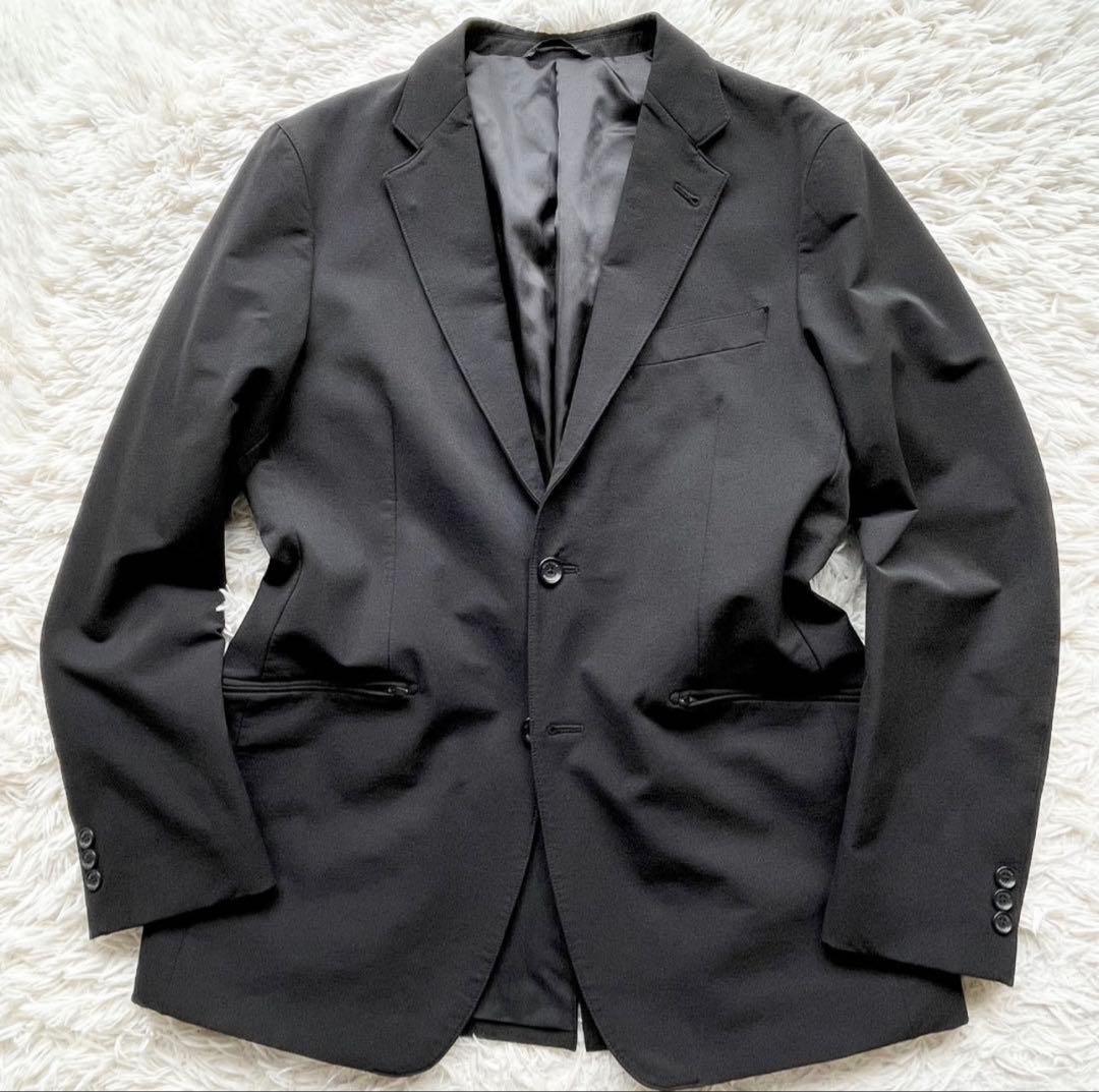 極美品 XL相当 DESCENTE ナイロン テーラードジャケット 高ストレッチ