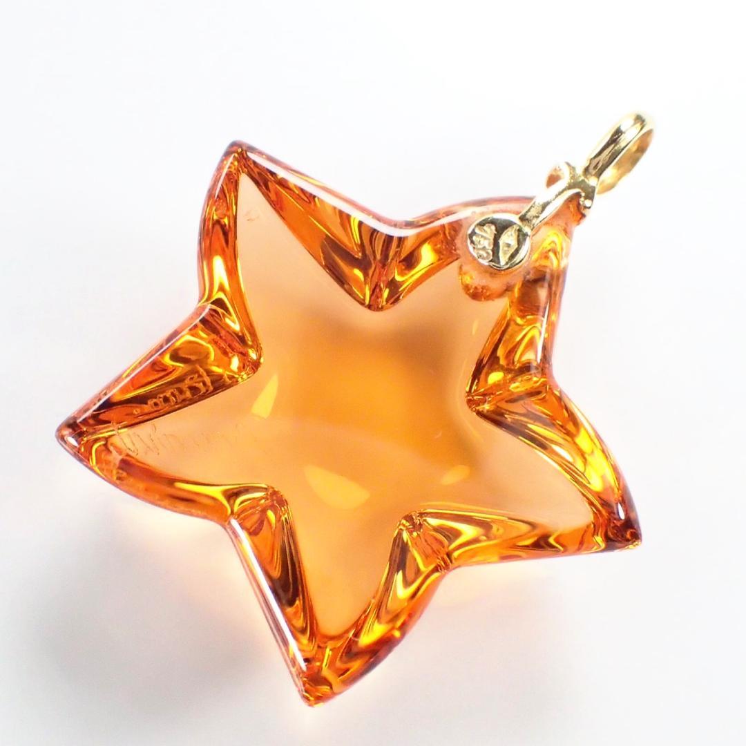 バカラ Baccarat K18YG オレンジ クリスタル ヒトデ トップ