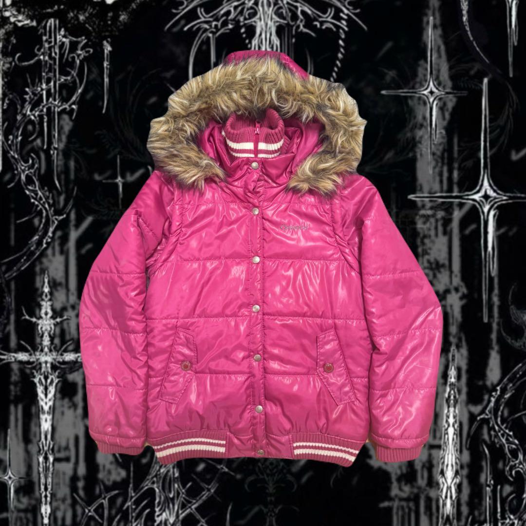 swag 短丈 ファーダウン ピンク Y2K コンバース 希少カラー M 肉厚