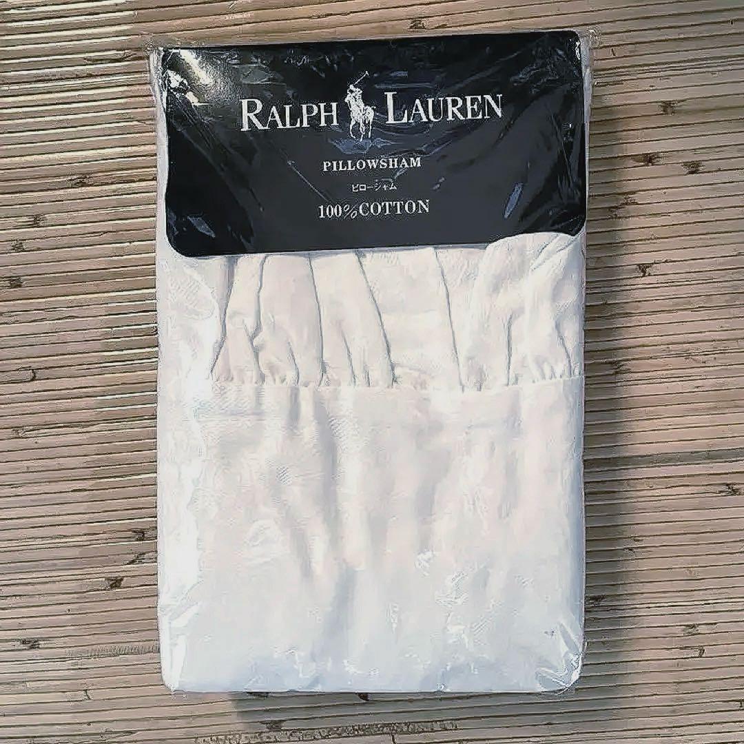 新品未使用✳︎ラルフローレン✳︎ジャガード織✳︎白✳︎枕カバー✳︎フリル付