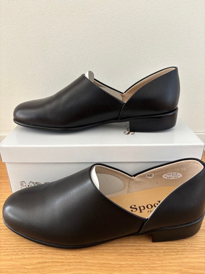 HARUTA スムース素材のスポックシューズ #SD150 ブラック25EE