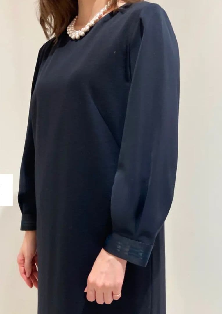 自由区360°FREEウォッシャブルワンピースネイビーサイズ38