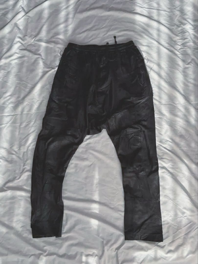 Tuesdaynightbandpracticeレザーサルエルパンツ 黒
