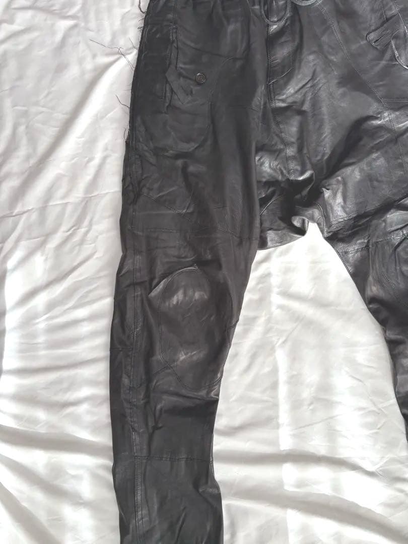 Tuesdaynightbandpracticeレザーサルエルパンツ 黒