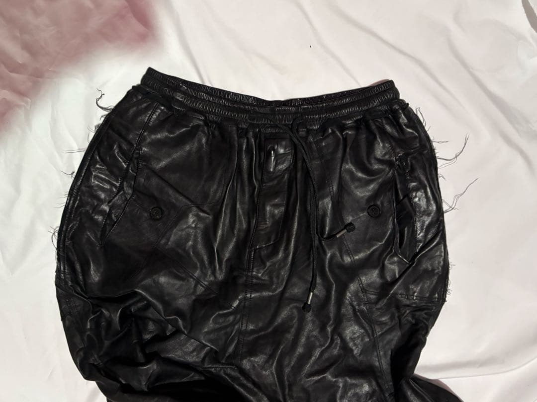 Tuesdaynightbandpracticeレザーサルエルパンツ 黒