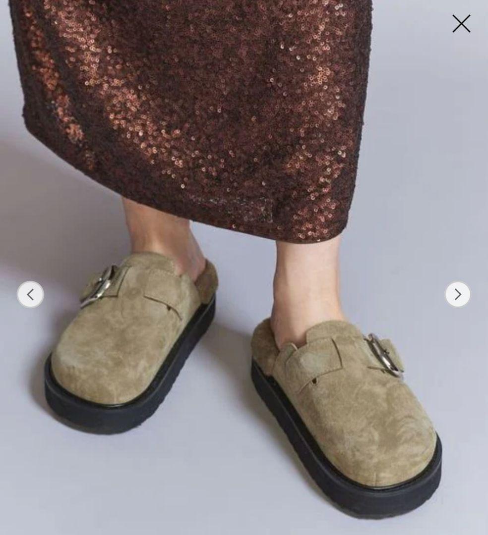 ゆう【MOHI…】スエードビッグベルトボストンサンダル