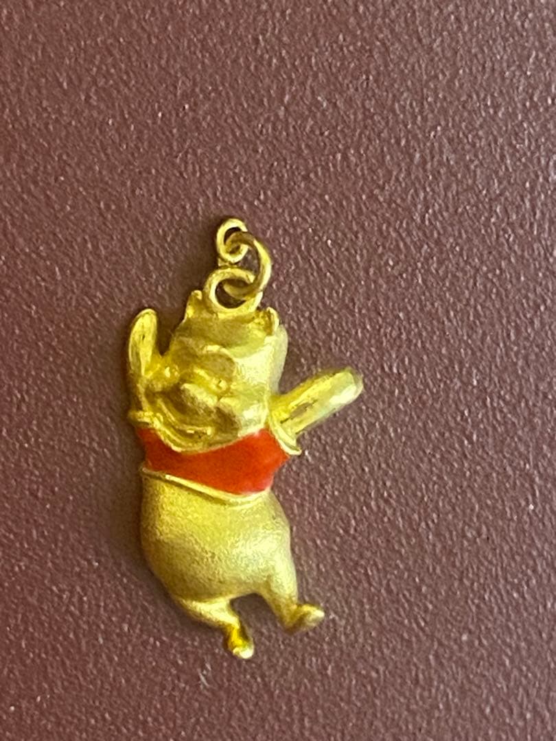 [rococo専用]プーさんのキャラクターチャーム　k20-24金　レトロ　素材